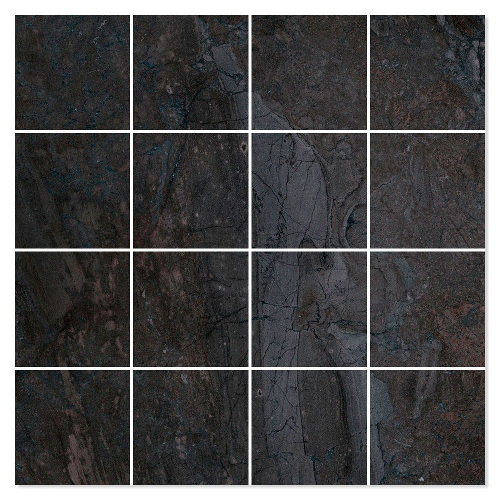 Mosaikkflis Titan Svart Matt 30x30 (7x7) cm
